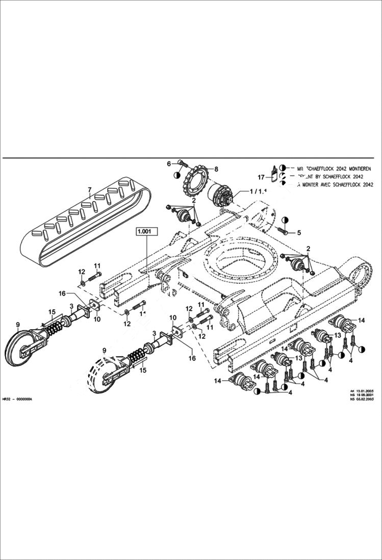Схема запчастей Bobcat 442 - TRACK VERSION Rubber Track TRACK VERSION