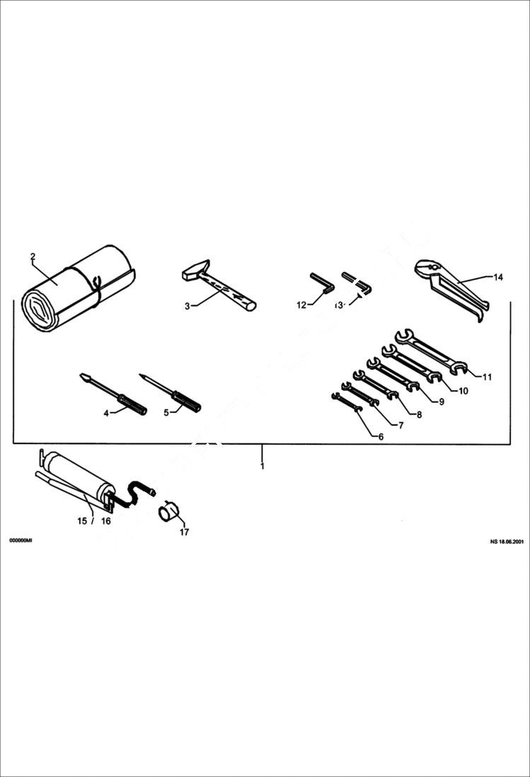 Схема запчастей Bobcat 442 - TOOL UNDERCARRIAGE