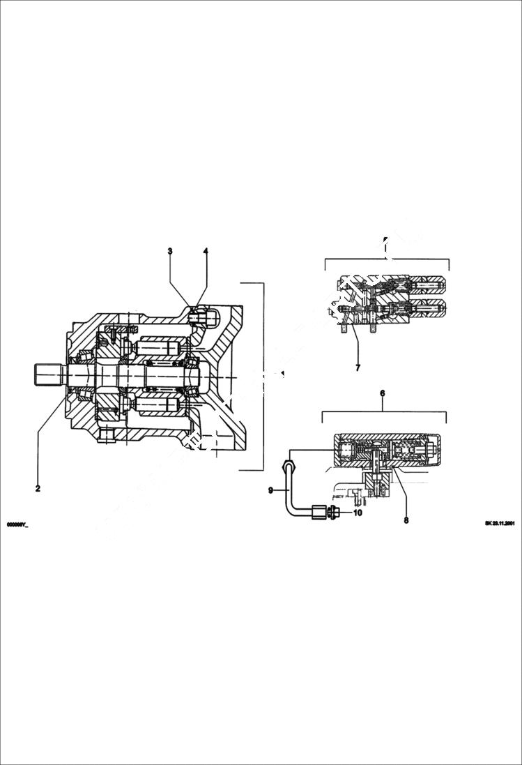 Схема запчастей Bobcat 442 - DISPLACEMENT PUMP - WORKING HYDRAULIC SYSTEM