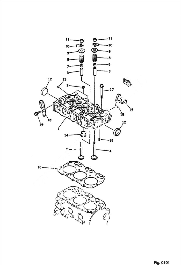 Схема запчастей Bobcat 56 - CYLINDER HEAD CYLINDER HEAD
