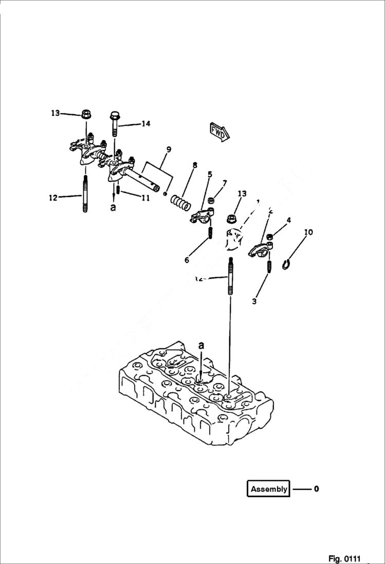 Схема запчастей Bobcat 56 - ROCKER ARM CYLINDER HEAD