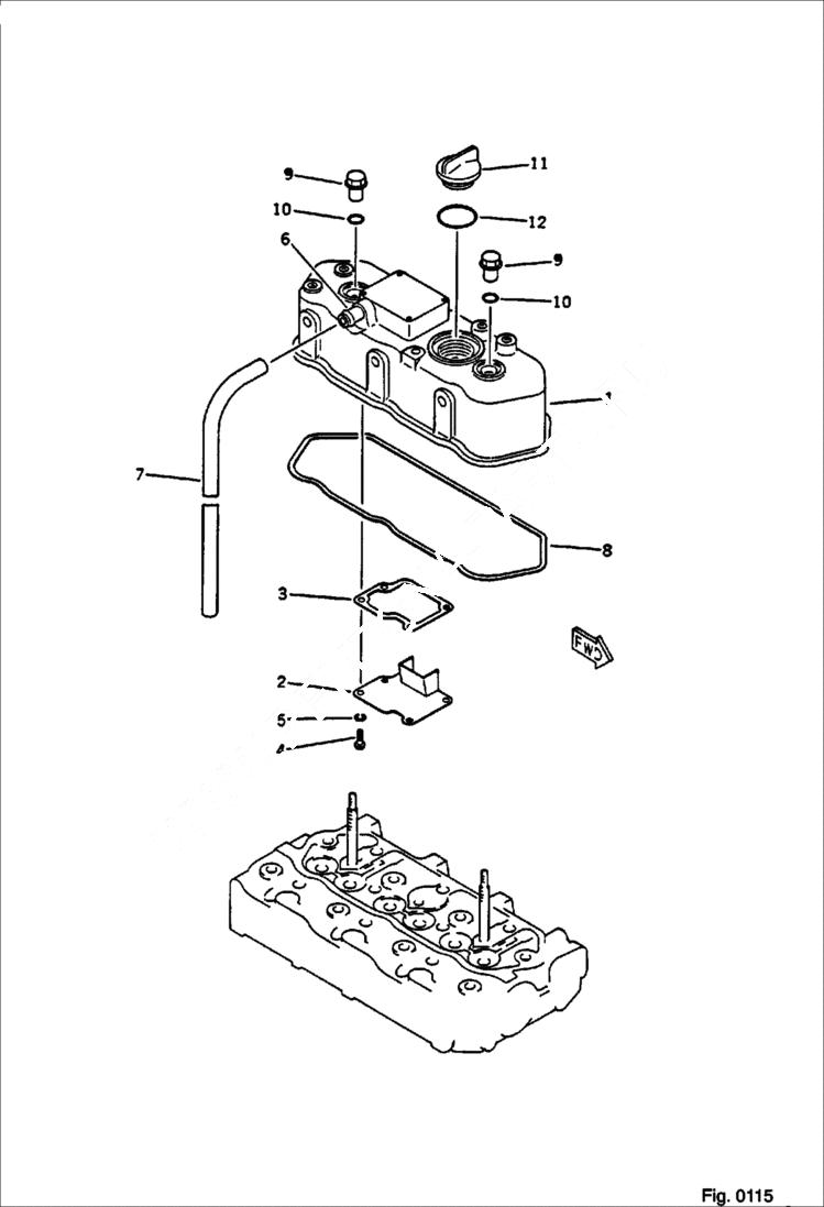 Схема запчастей Bobcat 56 - CYLINDER HEAD COVER CYLINDER HEAD