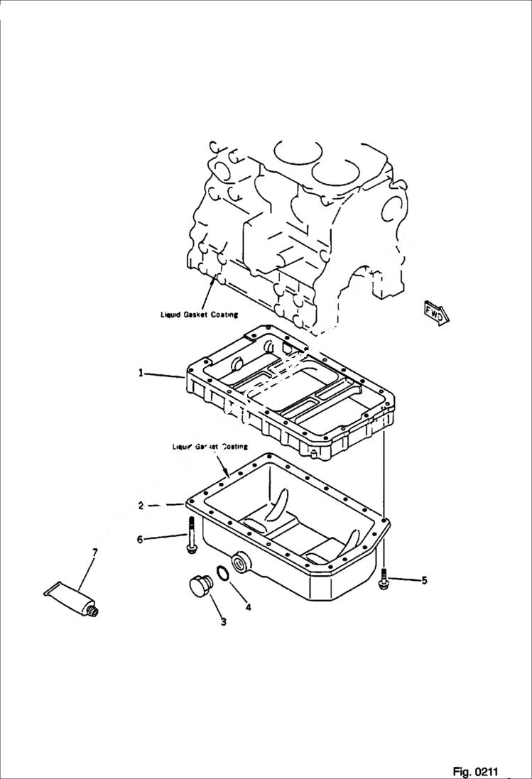 Схема запчастей Bobcat 56 - OIL PAN CYLINDER BLOCK