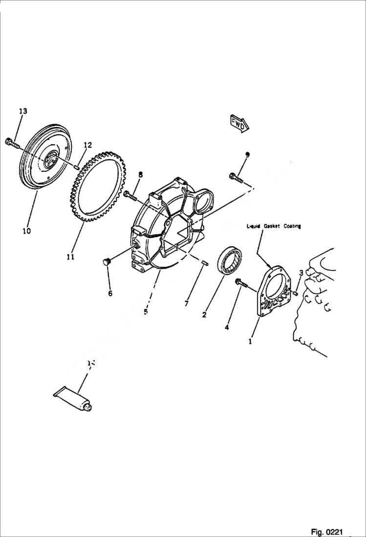 Схема запчастей Bobcat 56 - FLYWHEEL AND FLYWHEEL HOUSING CYLINDER BLOCK