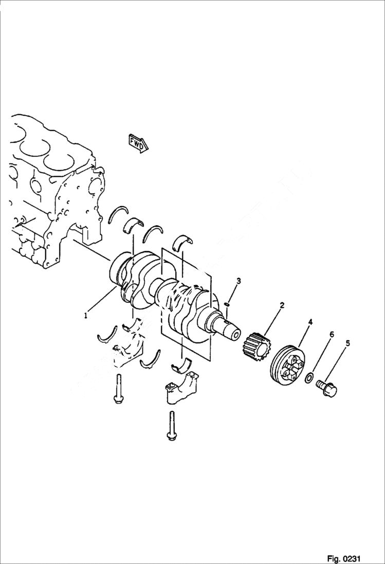 Схема запчастей Bobcat 56 - CRANKSHAFT CYLINDER BLOCK