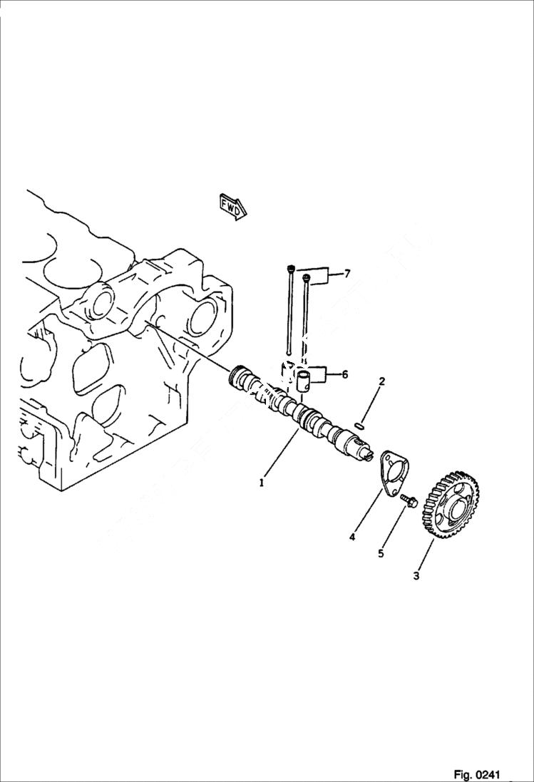 Схема запчастей Bobcat 56 - CAMSHAFT AND TAPPET CYLINDER BLOCK