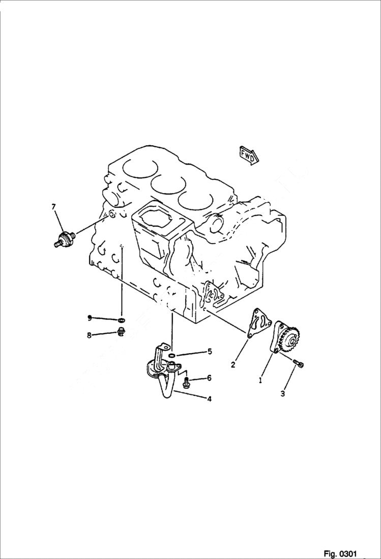Схема запчастей Bobcat 56 - LUBRICATING OIL PUMP LUBRICATING OIL SYSTEM