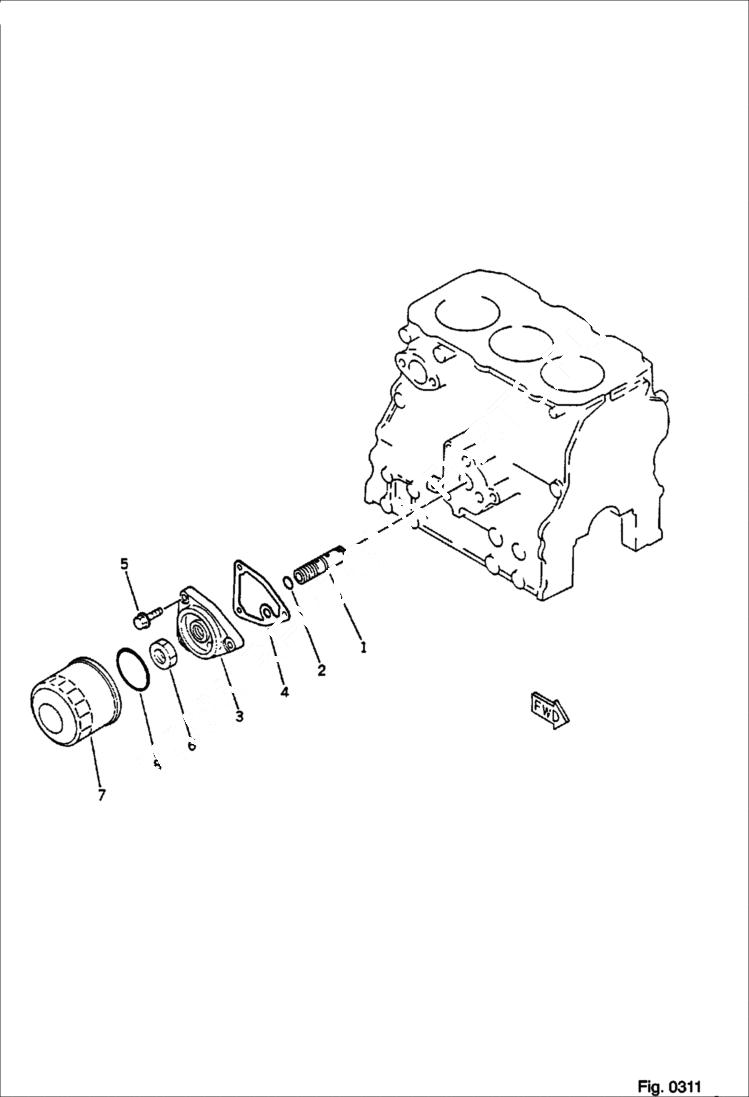 Схема запчастей Bobcat 56 - LUBRICATING OIL FILTER LUBRICATING OIL SYSTEM