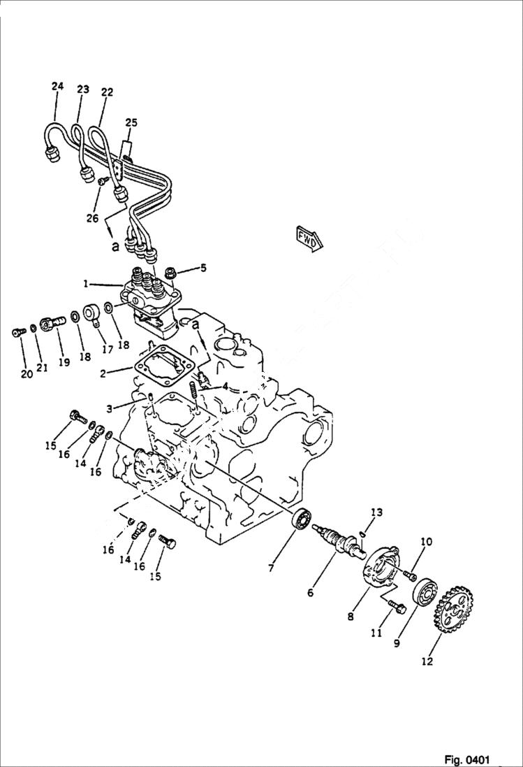 Схема запчастей Bobcat 56 - FUEL INJECTION PUMP AND PIPING FUEL SYSTEM