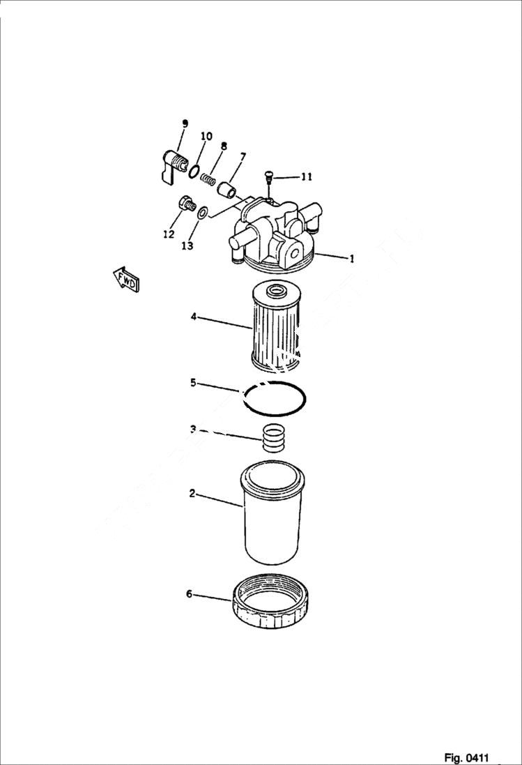 Схема запчастей Bobcat 56 - FUEL FILTER FUEL SYSTEM