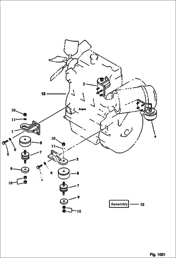 Схема запчастей Bobcat 116 - ENGINE MOUNTING PARTS ENGINE RELATED PARTS AND ELECTRICAL SYSTEM