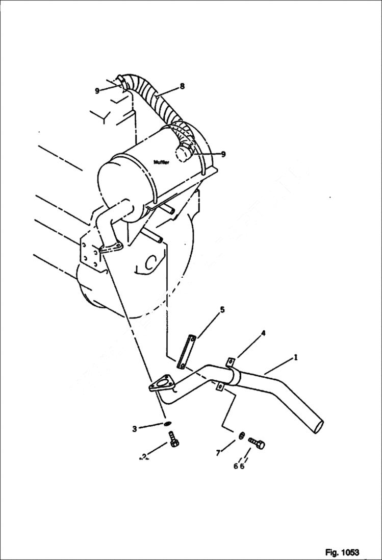 Схема запчастей Bobcat 116 - EXHAUST PIPING ENGINE RELATED PARTS AND ELECTRICAL SYSTEM