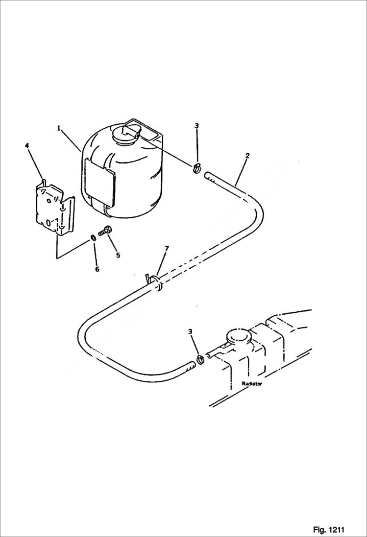 Схема запчастей Bobcat 116 - RADIATOR RESERVOIR TANK ENGINE RELATED PARTS AND ELECTRICAL SYSTEM