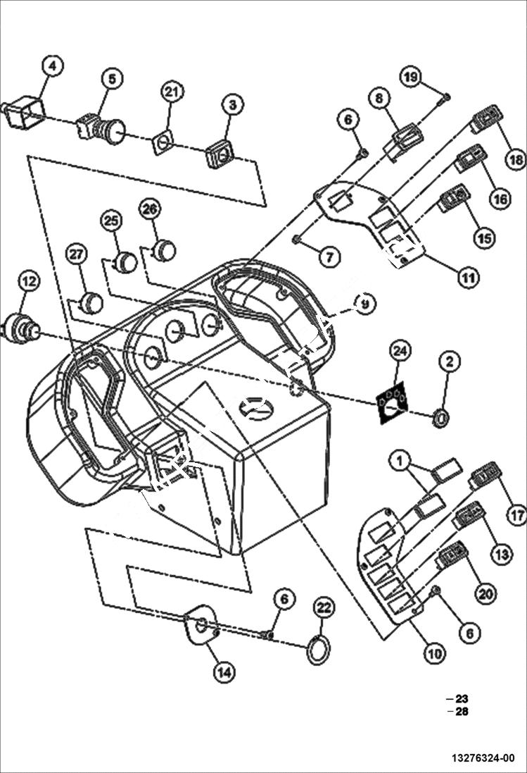 Схема запчастей Bobcat BCA24 - CONSOLE ASSEMBLY (Optional) ELECTRICAL SYSTEM
