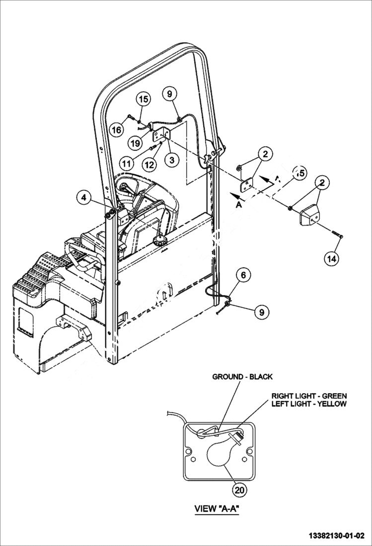 Схема запчастей Bobcat BCA14 - TURN SIGNAL & HAZARD LAMP (Optional) ELECTRICAL SYSTEM