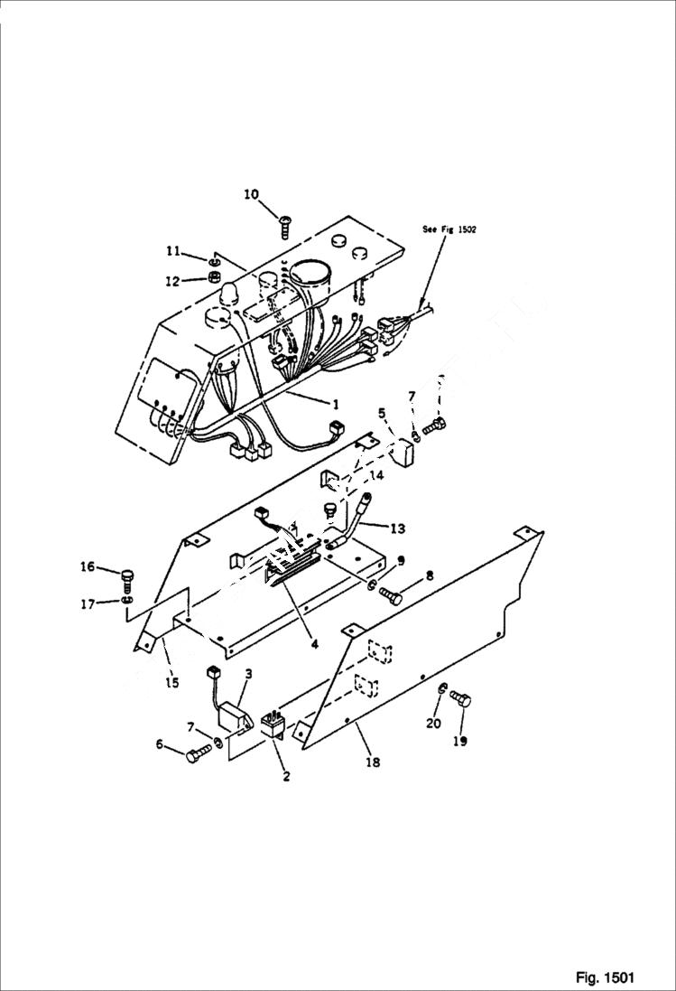 Схема запчастей Bobcat 56 - ELECTRICAL SYSTEM (1/2) (INSTRUMENT PANEL LINE) ENGINE RELATED PARTS AND ELECTRICAL SYSTEM