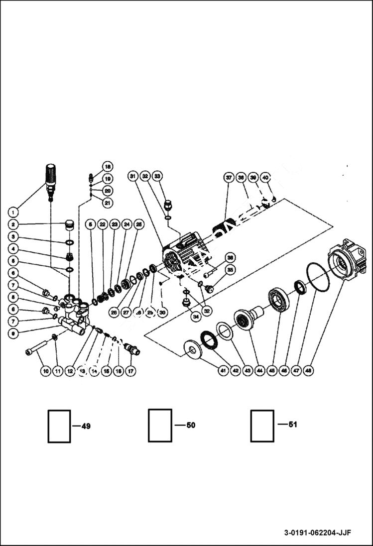 Схема запчастей Bobcat PRESSURE WASHER - PUMP ASSEMBLY PUMP