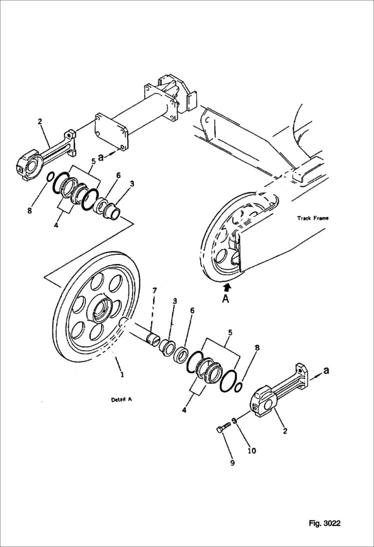 Схема запчастей Bobcat 76 - FRONT IDLER (FOR RUBBER SHOE) (OP) UNDERCARRIAGE
