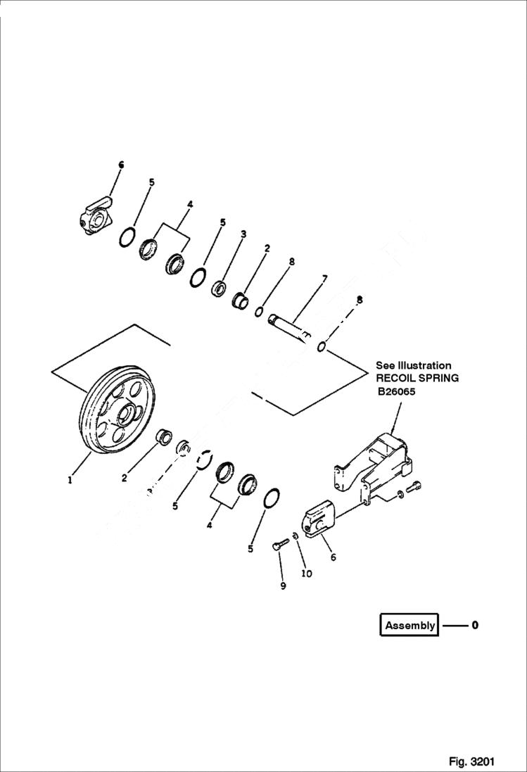 Схема запчастей Bobcat 56 - FRONT IDLER UNDERCARRIAGE