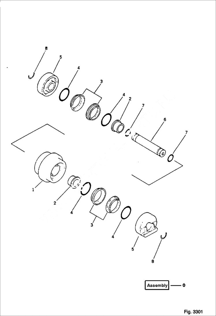 Схема запчастей Bobcat 56 - TRACK ROLLER UNDERCARRIAGE
