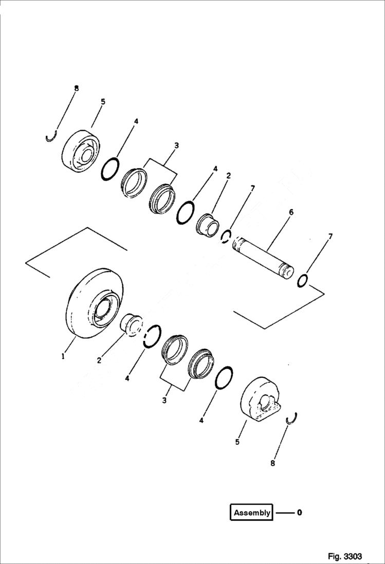 Схема запчастей Bobcat 56 - TRACK ROLLER (FOR RUBBER SHOE) UNDERCARRIAGE