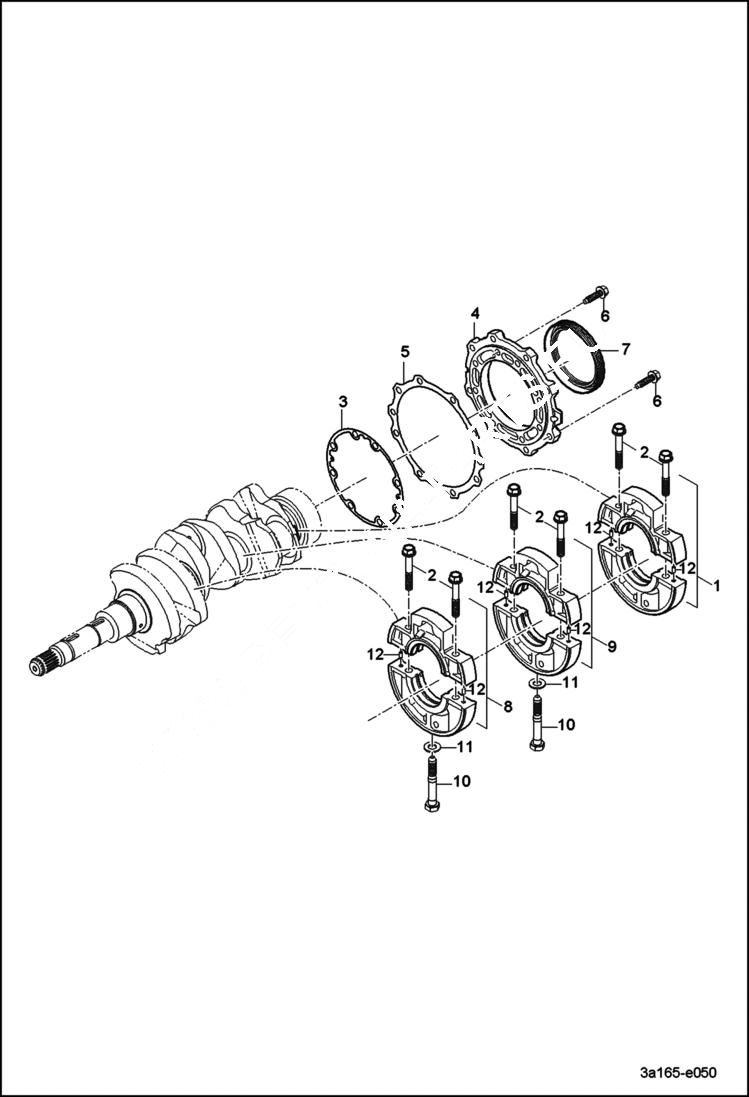 Схема запчастей Bobcat CT235 - MAIN BEARING CASE GROUP POWER UNIT