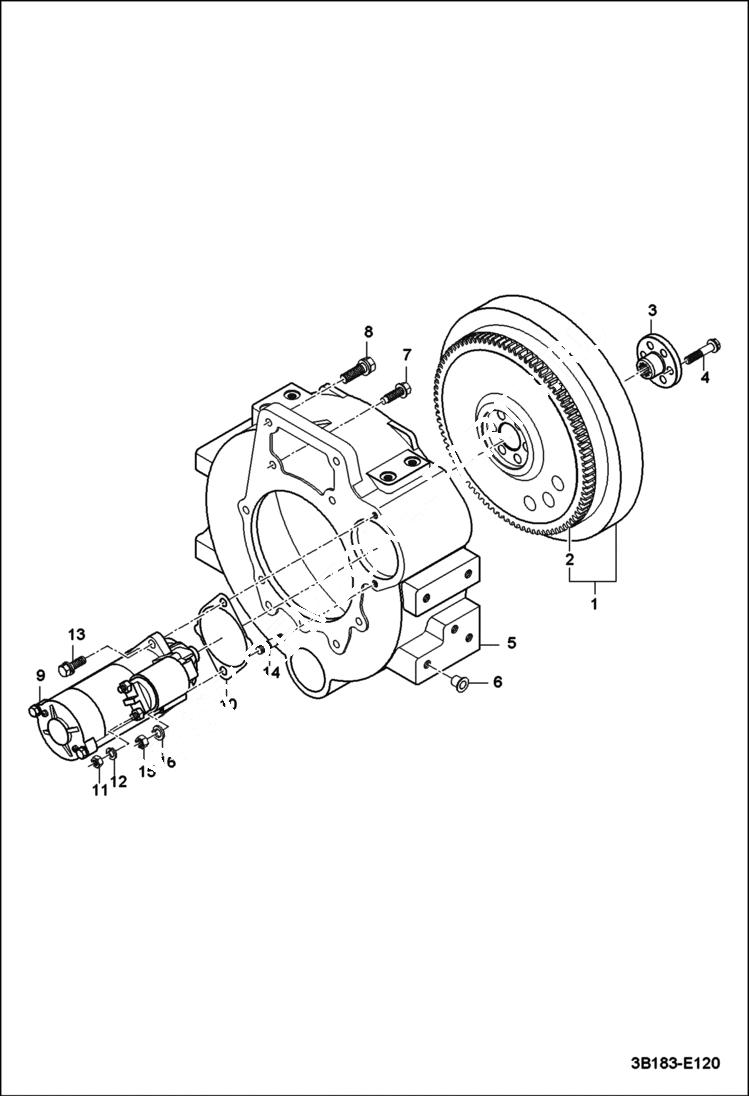 Схема запчастей Bobcat CT335 - FLYWHEEL GROUP POWER UNIT