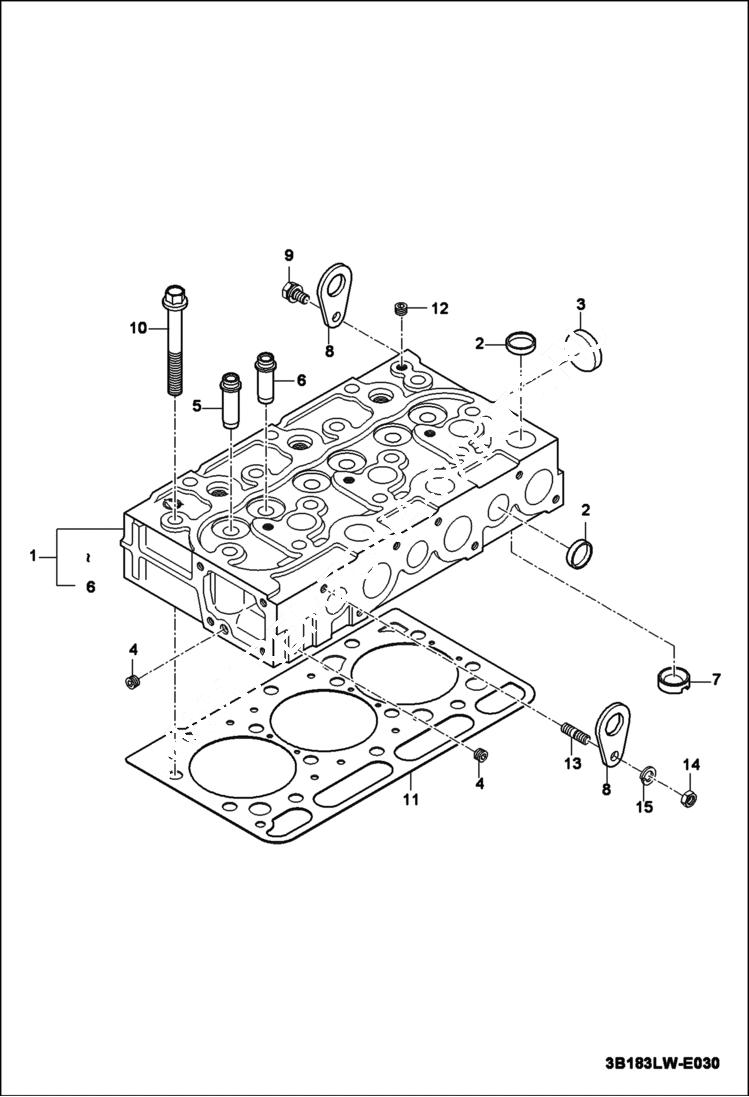 Схема запчастей Bobcat CT335 - CYLINDER HEAD GROUP POWER UNIT