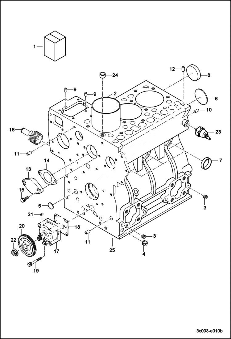 Схема запчастей Bobcat CT120 - CYLINDER BLOCK GROUP POWER UNIT