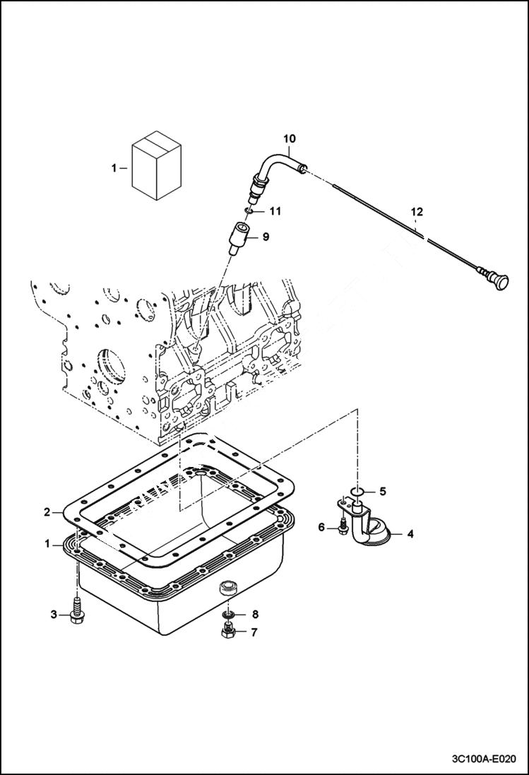 Схема запчастей Bobcat CT122 - OIL PAN GROUP POWER UNIT