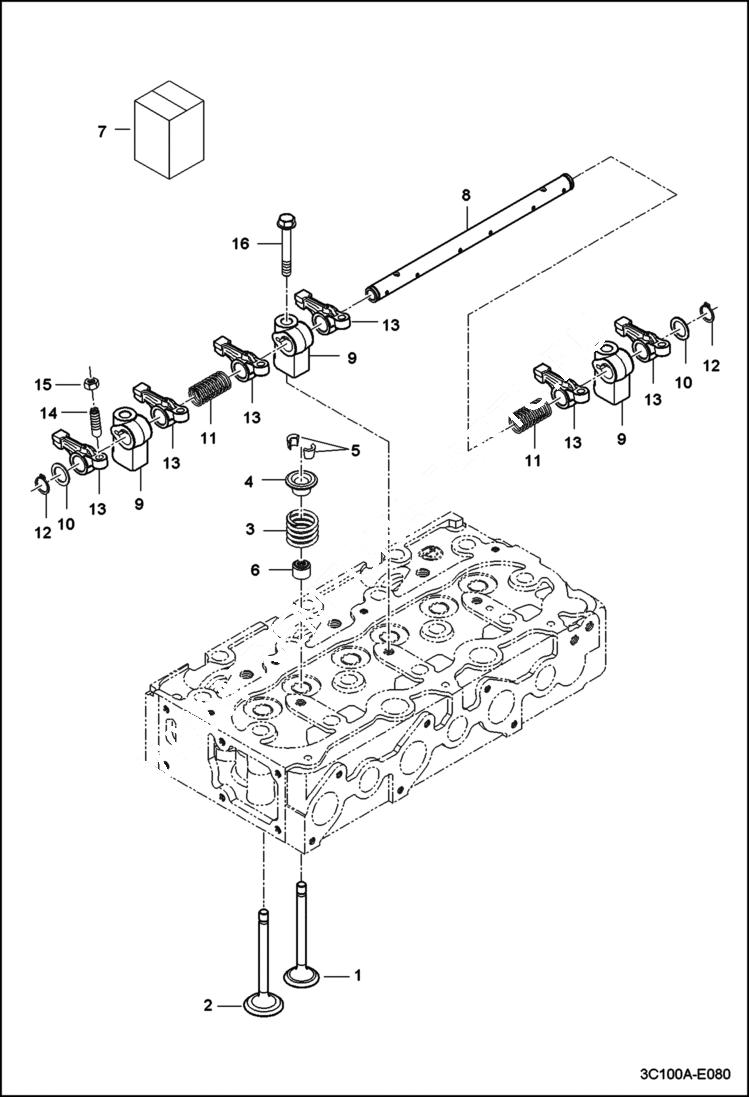 Схема запчастей Bobcat CT122 - VALVE ROCKER ARM GROUP POWER UNIT