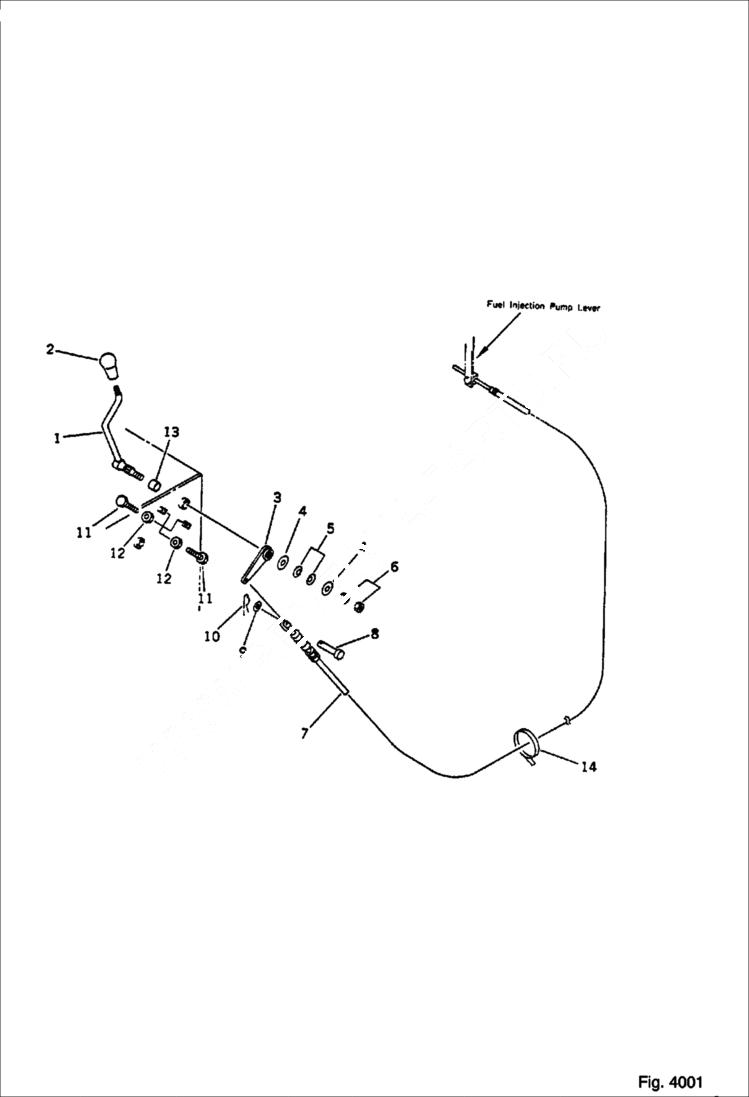 Схема запчастей Bobcat 56 - FUEL CONTROL LEVER CONTROL SYSTEM AND REVOLVING FRAME