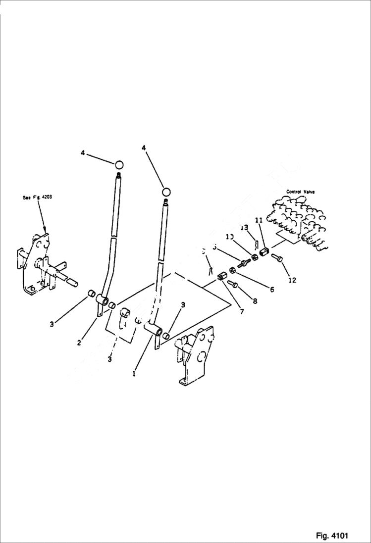 Схема запчастей Bobcat 56 - TRAVEL CONTROL LEVER CONTROL SYSTEM AND REVOLVING FRAME