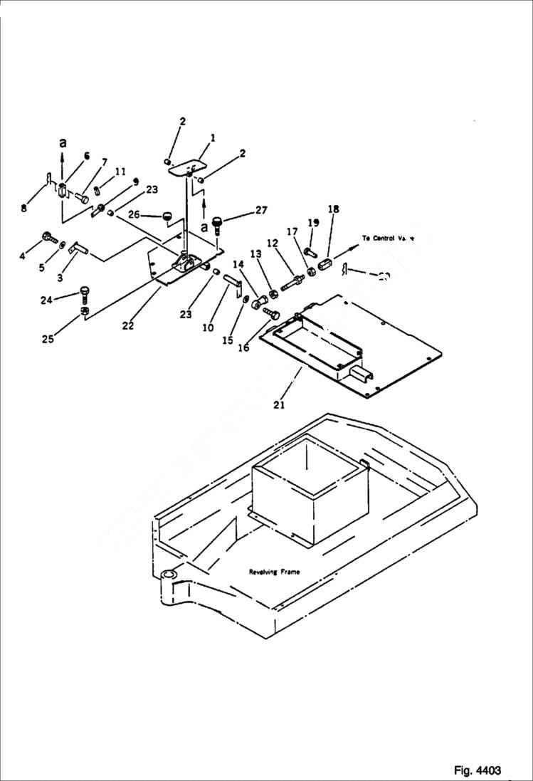 Схема запчастей Bobcat 56 - 3RD VALVE CONTROL PEDAL CONTROL SYSTEM AND REVOLVING FRAME