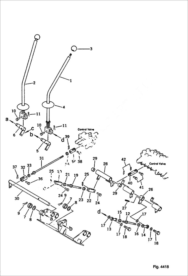 Схема запчастей Bobcat 76 - WORK EQUIPMENT CONTROL LEVER AND LINKAGE 1/2 SWING CONTROL SYSTEM