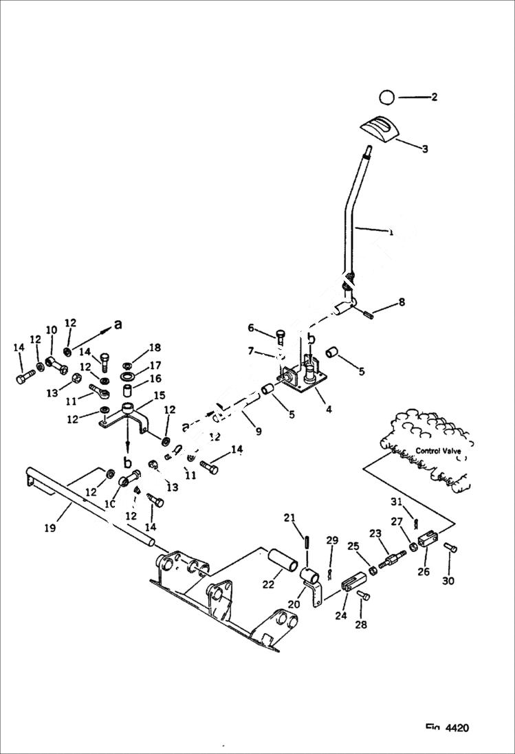 Схема запчастей Bobcat 76 - BOOM SWING CONTROL LEVER SWING CONTROL SYSTEM