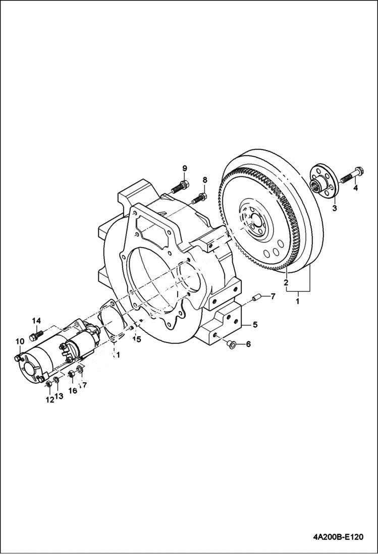 Схема запчастей Bobcat CT445 - FLYWHEEL GROUP POWER UNIT