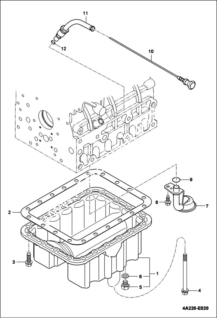 Схема запчастей Bobcat CT445 - OIL PAN GROUP POWER UNIT