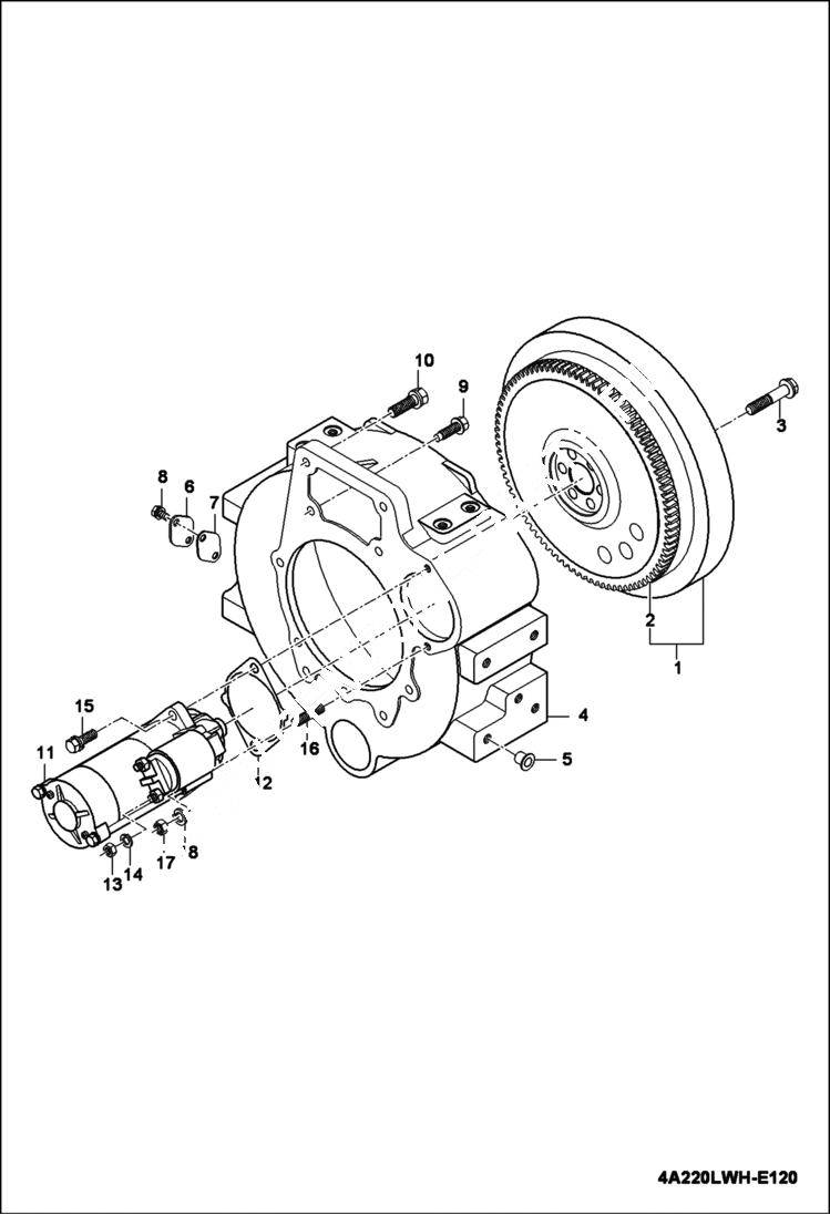 Схема запчастей Bobcat CT445 - FLYWHEEL GROUP POWER UNIT