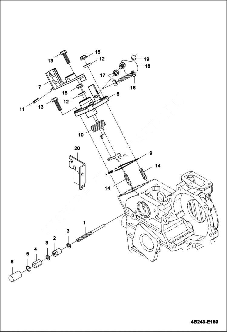 Схема запчастей Bobcat CT235 - SPEED CONTROL PLATE GROUP POWER UNIT