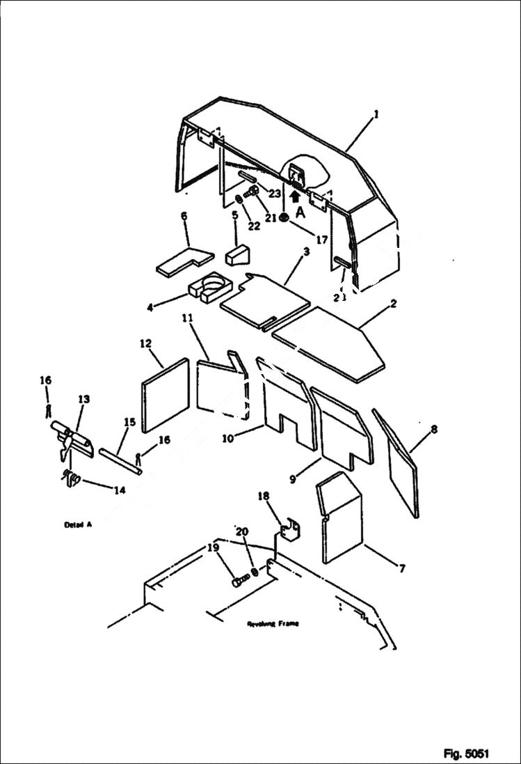 Схема запчастей Bobcat 116 - MACHINERY COMPARTMENT 1/2 GUARD