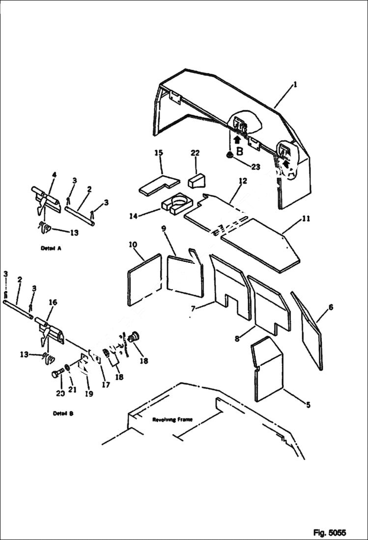 Схема запчастей Bobcat 116 - MACHINERY COMPARTMENT FOR VANDALISM PROTECTION GUARD