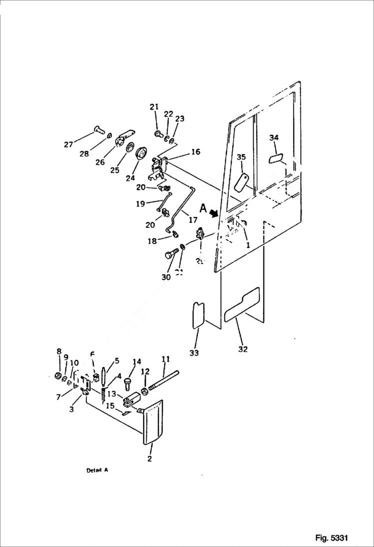 Схема запчастей Bobcat 130 - OPERATORS CAB 6/6 REVOLVING FRAME, GUARD AND CAB