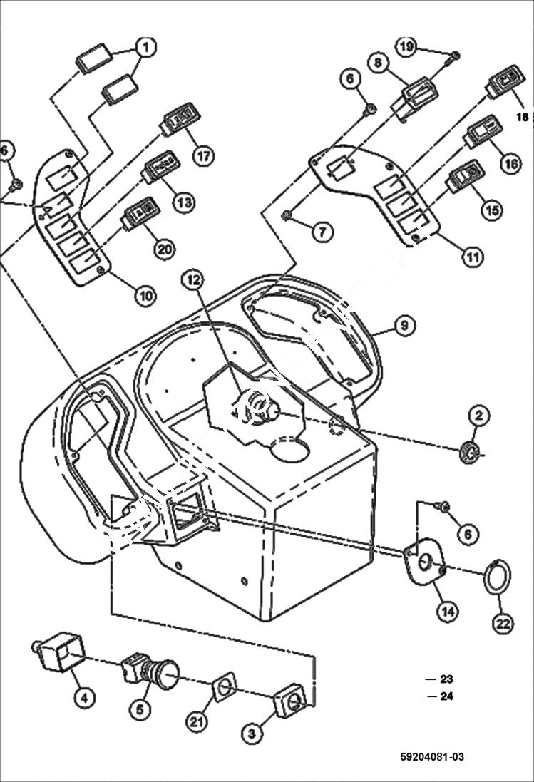 Схема запчастей Bobcat BCA24 - CONSOLE ASSEMBLY CONSOLE