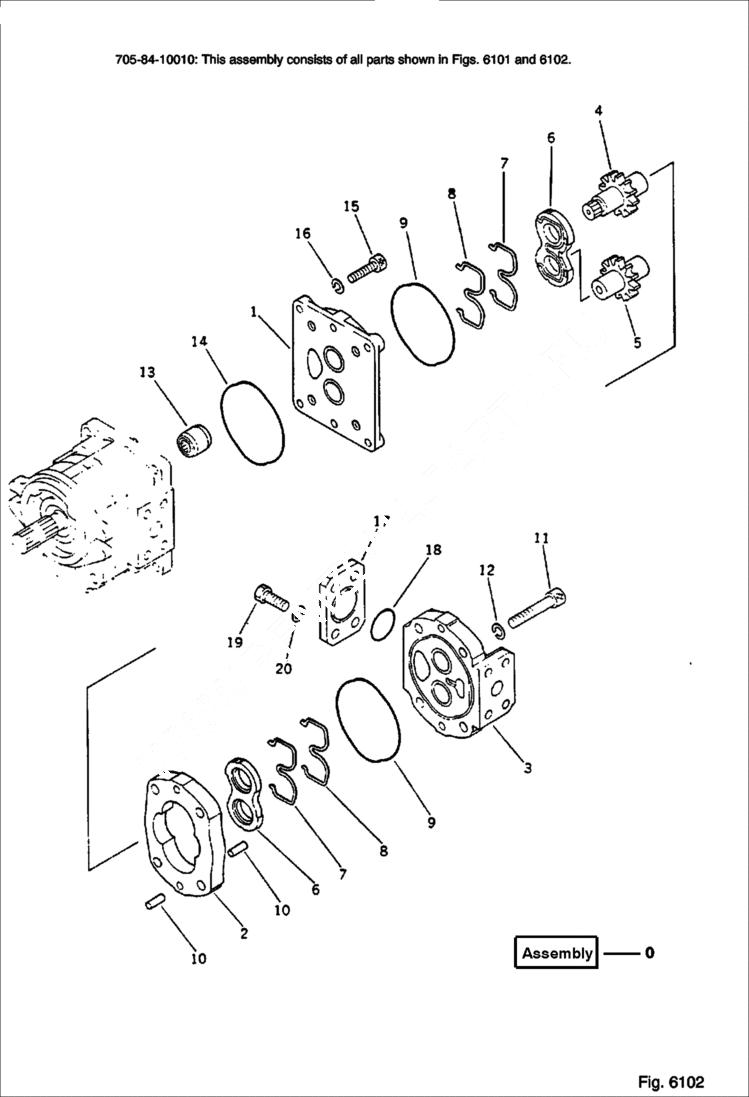 Схема запчастей Bobcat 56 - HYDRAULIC PUMP (2/2) WORK EQUIPMENT CONTROL SYSTEM