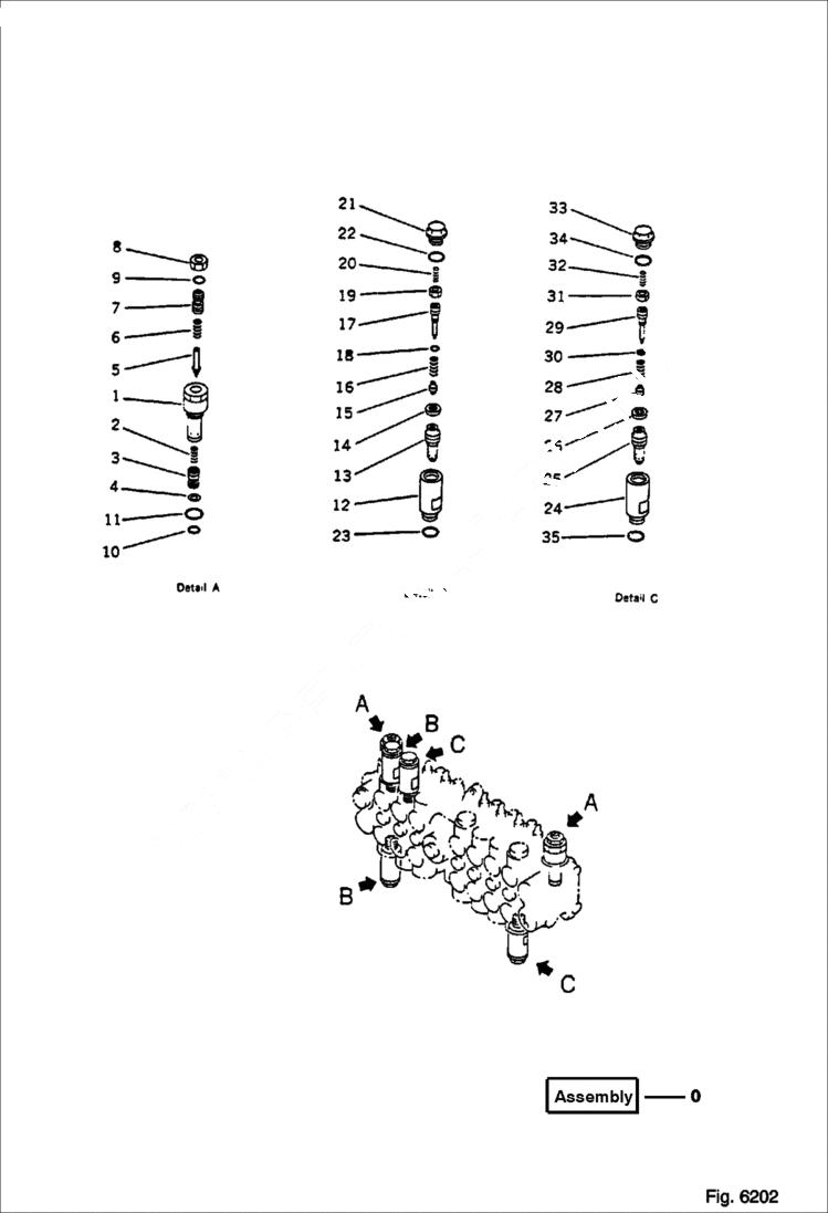 Схема запчастей Bobcat 56 - 7-SPOOL CONTROL VALVE (2/2) WORK EQUIPMENT CONTROL SYSTEM