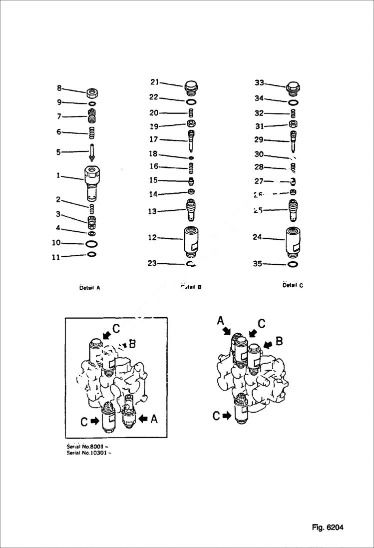 Схема запчастей Bobcat 76 - 2-SPOOL VALVE (2/2) WORK EQUIPMENT CONTROL SYSTEM