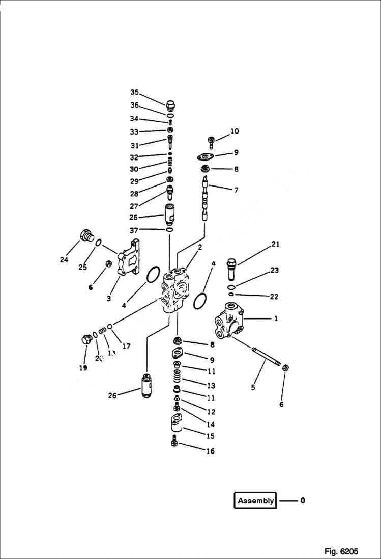 Схема запчастей Bobcat 56 - 1-SPOOL CONTROL VALVE WORK EQUIPMENT CONTROL SYSTEM