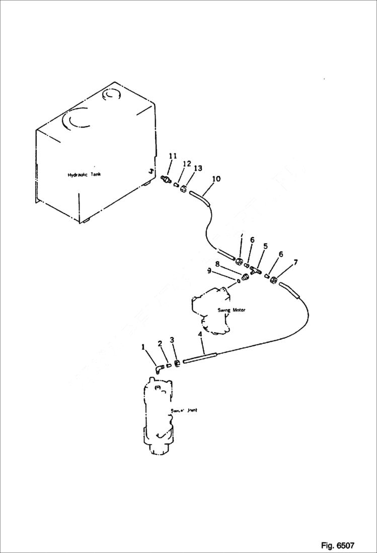 Схема запчастей Bobcat 116 - HYDRAULIC PIPING Drain WORK EQUIPMENT CONTROL SYSTEM