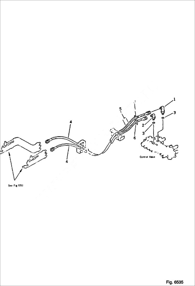 Схема запчастей Bobcat 116 - HYDRAULIC PIPING Bucket Cylinder Line Chassis Side WORK EQUIPMENT CONTROL SYSTEM